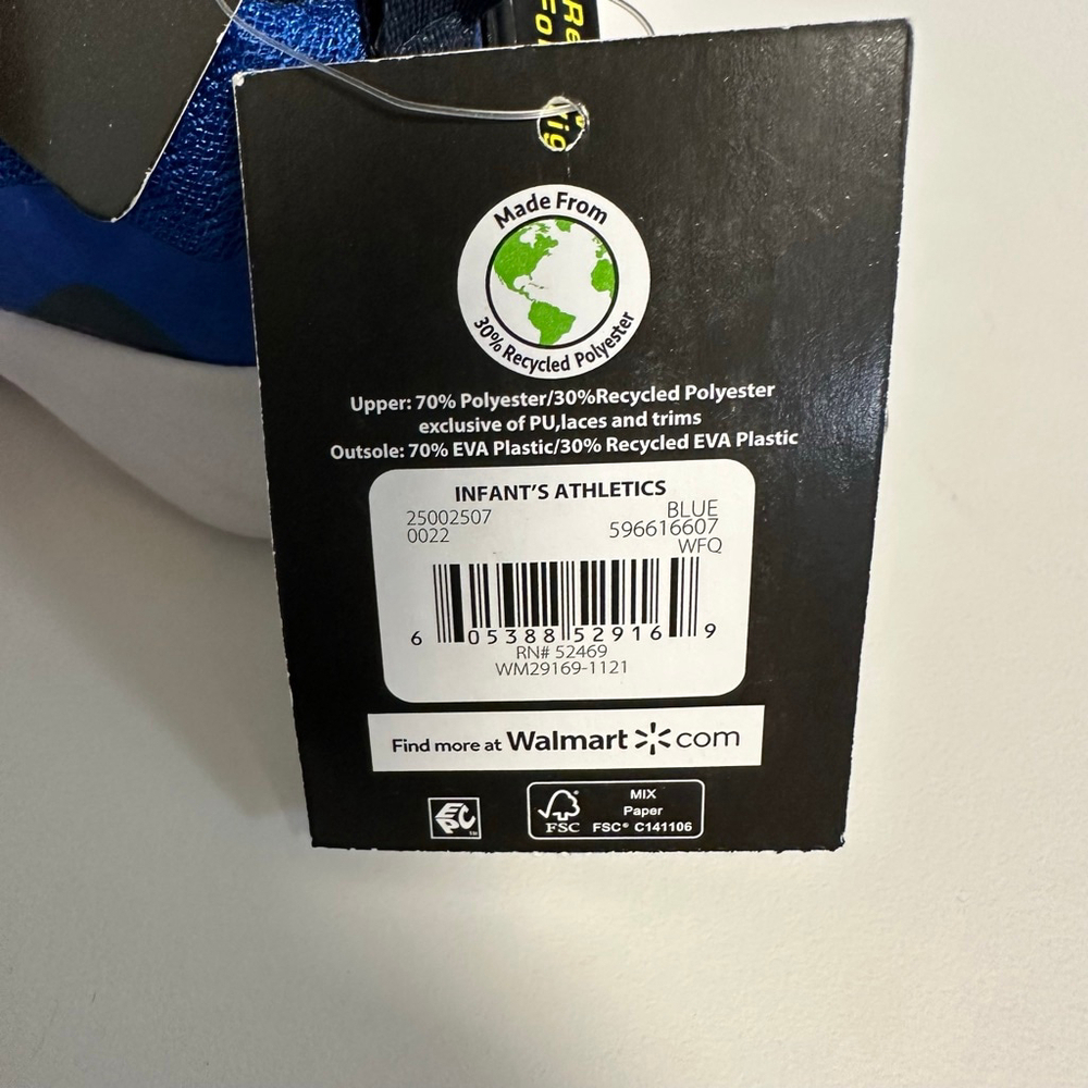 Baby Boys Athletic Works Blue White Sneakers Size 2 Months NEW NWT 3 Months - Picture 6 of 13